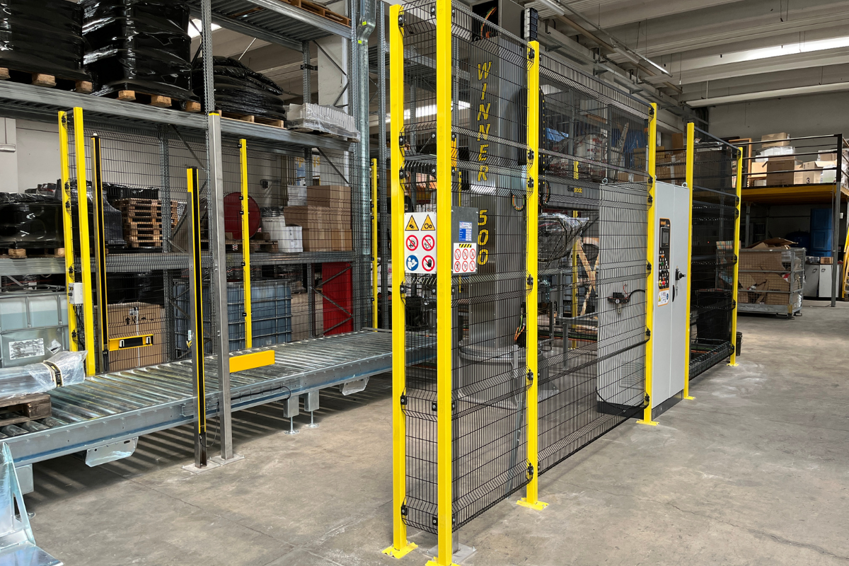 Impianto automatico di pallettizzazione sacchi sottovuoto