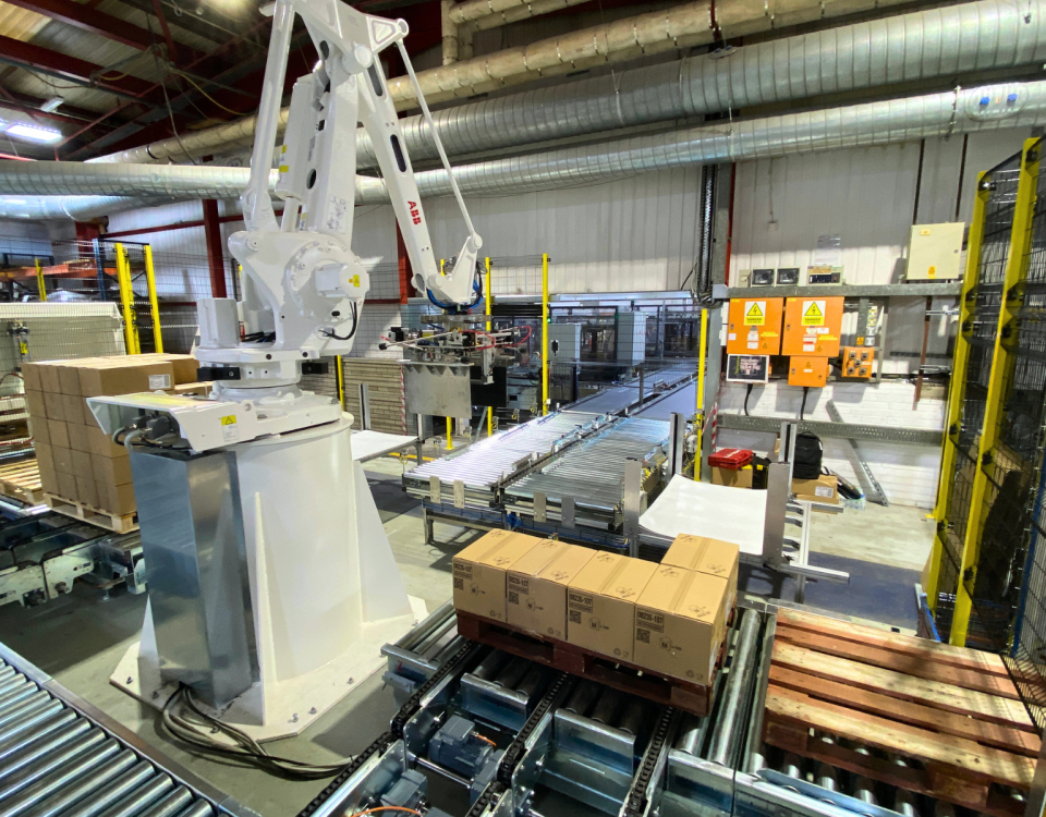 Linea automatica pallettizzazione scatole