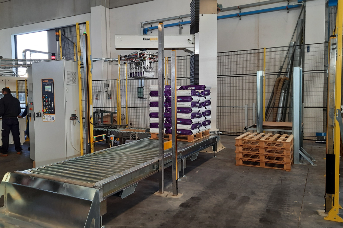 Linea di pallettizzazione sacchi di fertilizzante