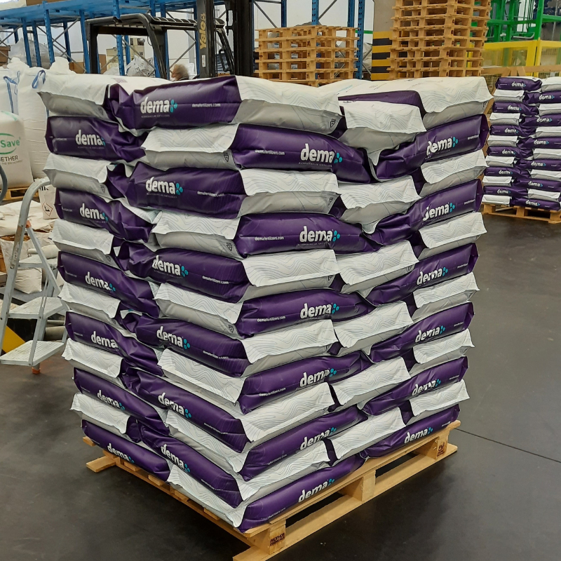 Sacchi di fertilizzante pallettizzati